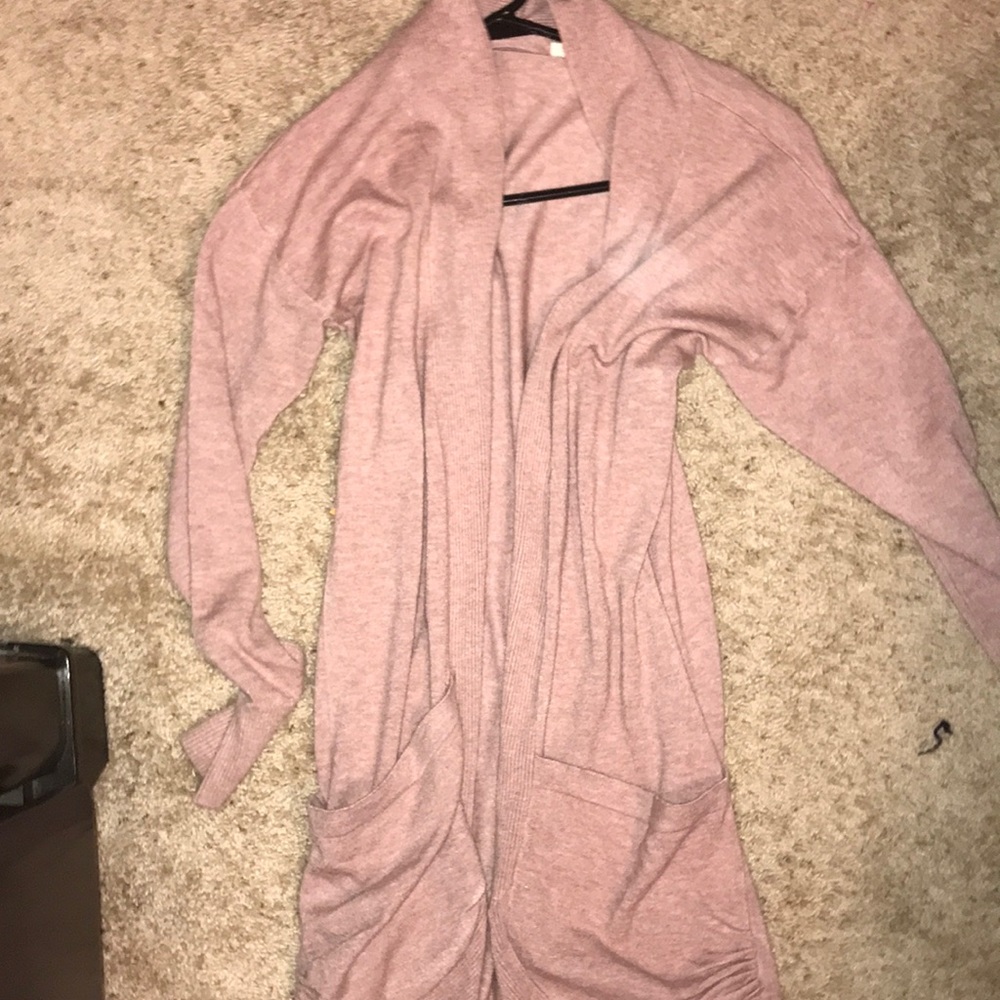 Long pink sweater